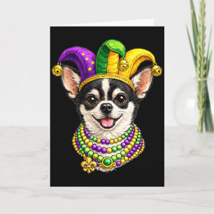 Carte Chien Chihuahua, Mardi Gras