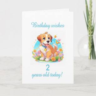 Carte Chien chiot 2e anniversaire