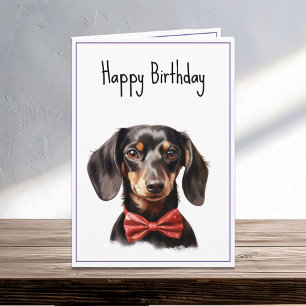 Carte Chien chiot de Dachshund Anniversaire