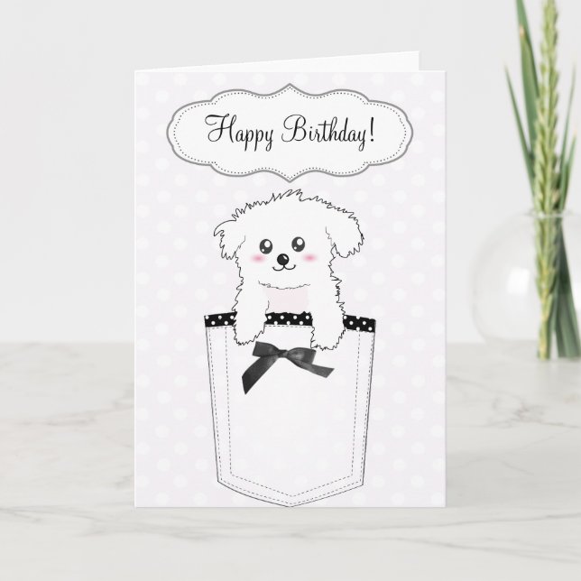 Carte Chien chiot de poche mignon (Devant)