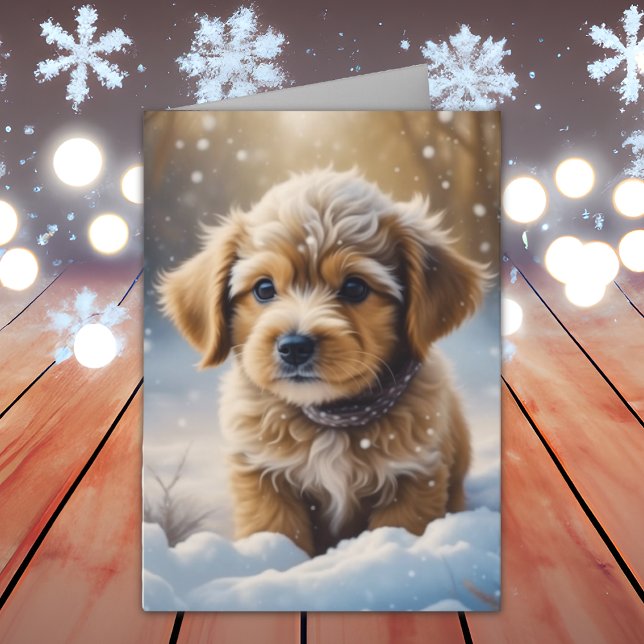 Carte Chien chiot et citation de Noël (Créateur téléchargé)
