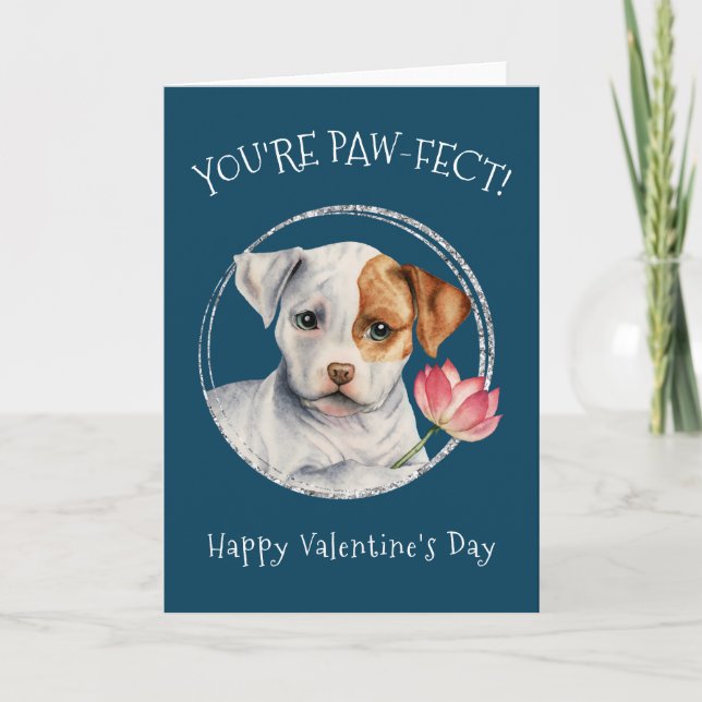Carte Chien chiot | Vous êtes Pawfect ! | Saint Valentin (Devant)