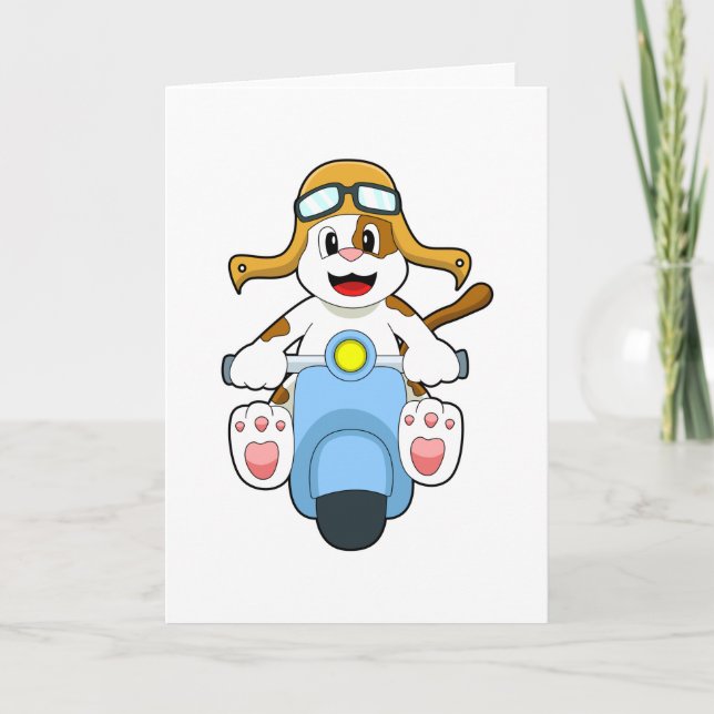 Carte Chien comme Biker avec Scooter.PNG (Devant)