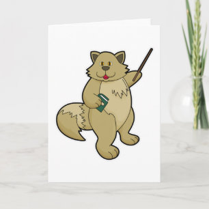 Carte Chien comme enseignant avec livre et pointeur