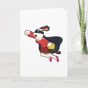 Carte Chien comme Secrétaire Superhero