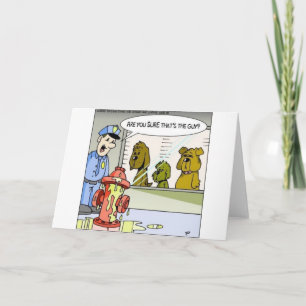 Carte Chien Contre Borne D'Incendie Cadeaux Drôles Et T-