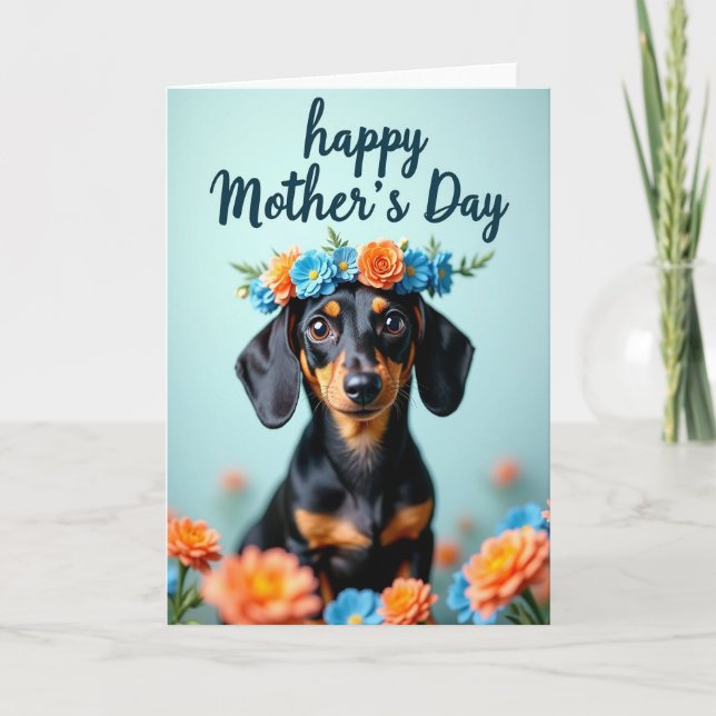 Carte Chien Couronne Florale (Devant)