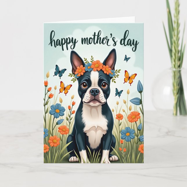 Carte Chien Couronne Florale (Devant)