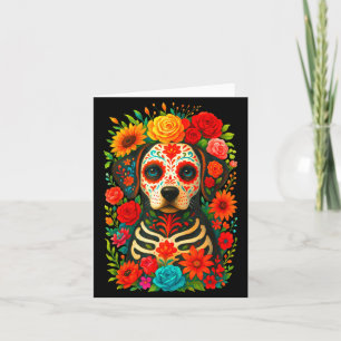 Carte Chien Crâne de Sucre Dia De Muertos Halloween Jour