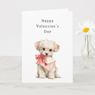 Carte Chien Crème Douce Saint-Valentin