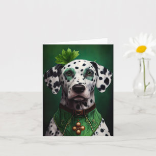 Carte Chien dalmate en tenue de la Saint Patrick