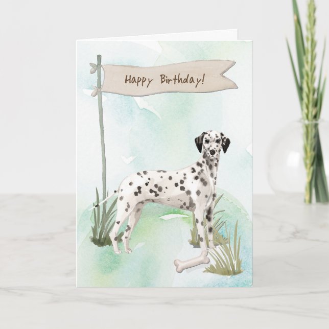 Carte Chien dalmate sous le signe d'anniversaire (Devant)