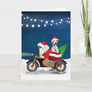 Carte Chien Dalmatien Noël Père Noël