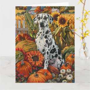 Carte Chien Dalmatien Récolte d'Automne Action de Grâce
