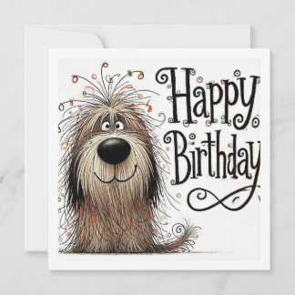 Carte Chien d'anniversaire fantaisiste