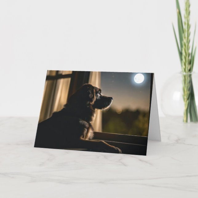 Carte Chien dans la fenêtre Lune (Devant)