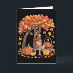 Carte Chien de berger allemand Automne Écharpe Citrouill<br><div class="desc">Chien de berger allemand Automne Écharpe Citrouille Automne Action de grâce</div>