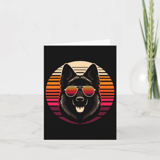 Carte Chien de berger allemand cool Style d'art de couch (Devant)