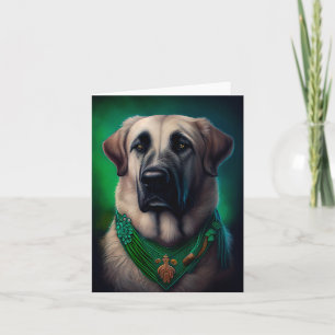 Carte Chien de berger anatolien en tenue de la Saint-Pat