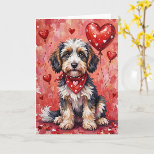 Carte Chien de Berger Bergamasque Saint-Valentin Chien A