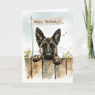 Carte Chien de Berger Néerlandais En Plein Air Sous Symb