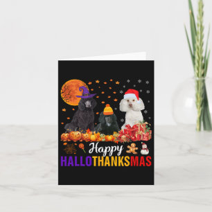 Carte Chien de caniche Hallothanksmas Halloween Thanksgi