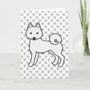 Carte Chien de caricature blanc Klee Kai Cute de l'Alask