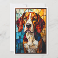 Chien de chasse Beagle de style vitrail