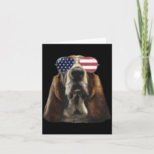 Carte Chien de chasse de pari patriotique drôle Drapeau 