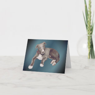 Carte Chien de chasse gris bleu personnalisé Note