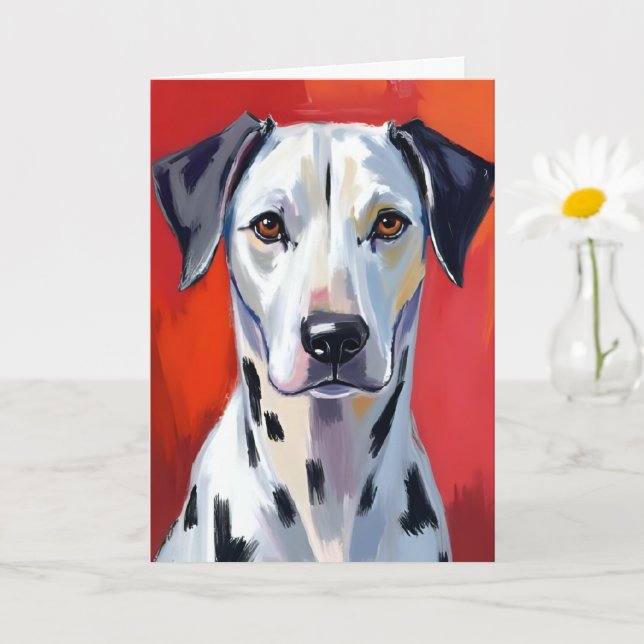 Carte Chien de compagnie Dalmatien peinture (Petite plante)