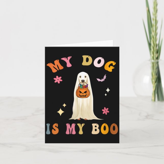 Carte Chien de femmes est Boo_ Mignon Groovy Épouvantabl (Devant)