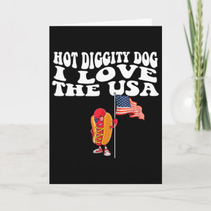 Carte Chien de Hot Diggity Drapeau américain des États-U
