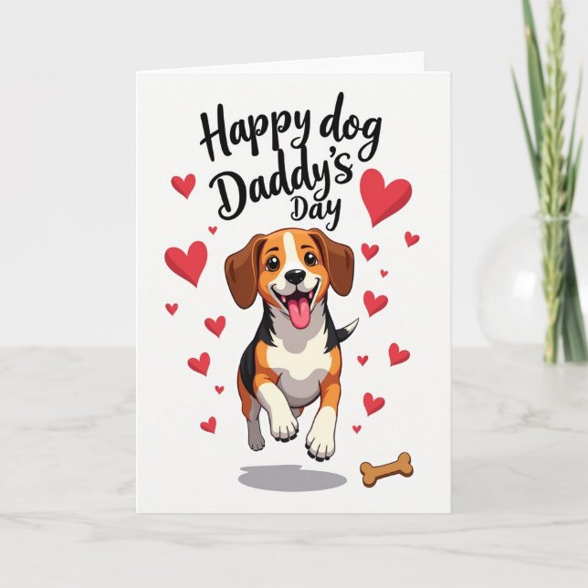 Carte Chien de la Fête des Pères Joyeuse (Devant)
