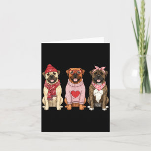 Carte Chien de la Saint-Valentin Bullmastiff mignon