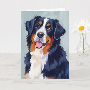 Carte Chien de montagne bernois   Aquarelle animal de co