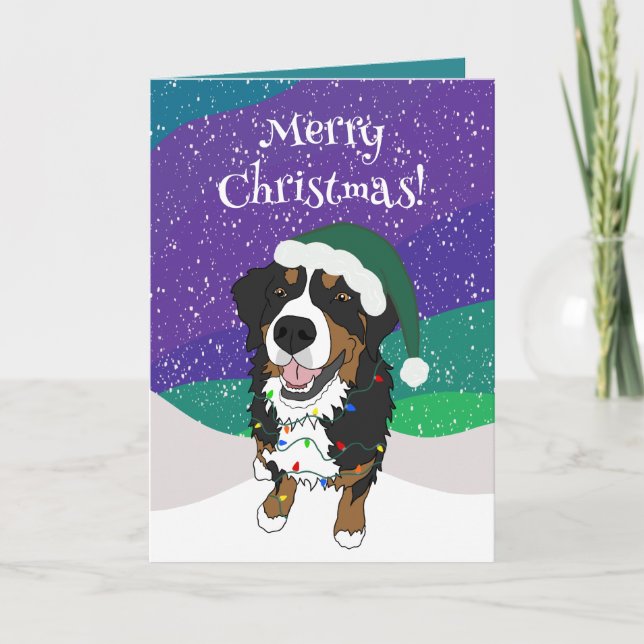 Carte Chien de montagne bernois de Noël (Devant)