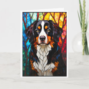 Carte Chien de montagne bernois de style vitrail