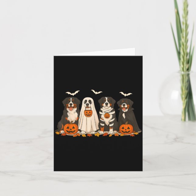 Carte Chien de montagne bernois Halloween (Devant)