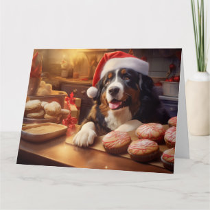 Carte Chien de montagne bernois Noël Cookies de vacances