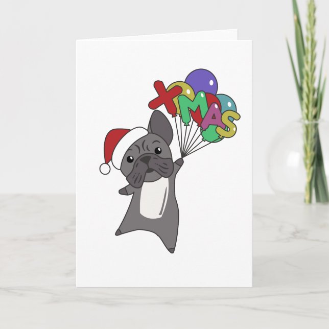 Carte Chien de Noël Animaux d'hiver de neige (Devant)