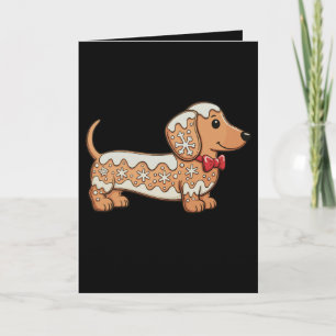 Carte Chien de Noël au pain d'épice Dachshund