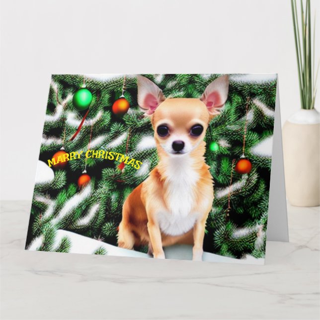 Carte Chien de Noël Chihuahua (Devant)
