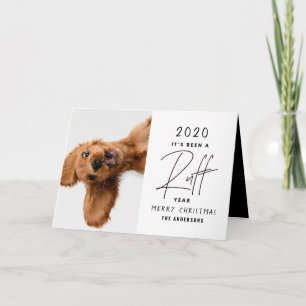 Carte Chien de Noël drôle ruff année en revue