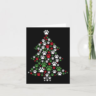 Carte Chien de Noël Empreinte de patte Chien de Noël Chi