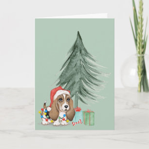 Carte Chien de Noël en feu