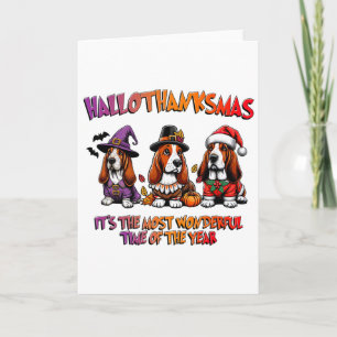 Carte Chien de pari Halloween Thanksgiving Noël Hommes F