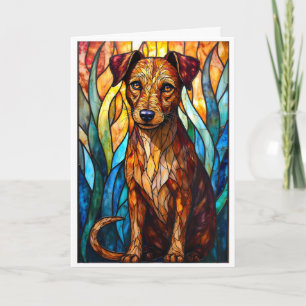 Carte Chien de race mixte de style vitrail