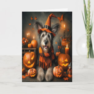 Carte Chien de sorcière Halloween Mignon Automne