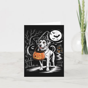 Carte Chien de sorcière vintage pour femmes avec chien Y